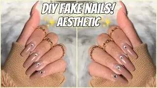 DIY FAKE NAILS AT HOME! SUPER AFFORDABLE & VERY AESTHETIC!