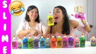 3 COLORS 🎨 of GLUE SLIME Challenge 4 | 3 COLORES de PEGAMENTO para hacer SLIME 4