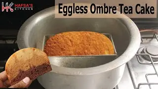 Eggless Ombre Tea Cake  - No Oven-No Butter-No Egg Ombre Cake Recipe