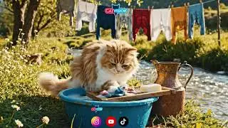 &Ccedil;amaşır Yıkayan Kedi CatVision&rsquo;da K&ouml;y G&uuml;n&uuml;! / The Cat Doing Laundry &ndash; Village Day on CatVision! #ai