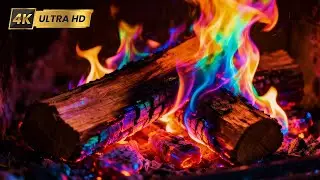 Rainbow Fireplace & Jazz Ambience 🔥 Best Fusion Crackling Woods & Piano to Relieve Your Stress