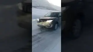 A proper winter storm when driving in Norway in -25C.