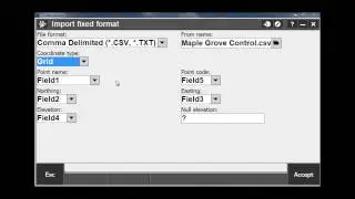 Trimble Access .csv file import