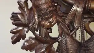 Monumental 4 Foot Antique Black Forest Hunters Cuckoo Clock Circa 1890