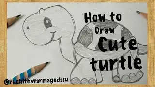 How to draw cute turtle #turtle drawing #pencildrawing @Ruchithavarma25 