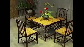 Balcony Tea Terrace Qiongzhu Bamboo Tea Table and Chair Set