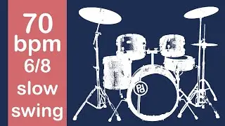 70 bpm 6/8 slow swing drums backing track