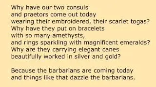 CAVAFY  Waiting for the Barbarians
