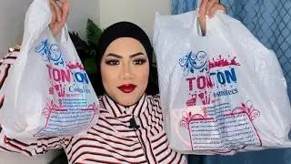 اكبر مشتريات من محل تون تون /بقالي ٣ شهور بشتري منه فلوسي💸💸💸💸