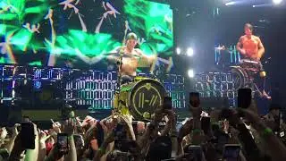 Twenty One Pilots Josh Dun Morph Drum solo part drumming on the crowd.  Houston