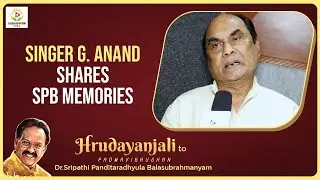 Singer G. Anand Shares Spb Memories | #Hrudayanjali​​​ to SP Balu - Subhodayam Media
