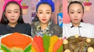 Extreme Colorful Snack ASMR Mukbang | Spicy Crunchy Egg Mix & Chinese Eating Sounds #309