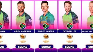 ICC CHAMPIONS TROPHY 2025 - South Africa Team Squad | South Africa 15 Member's Squad Announce 2025
