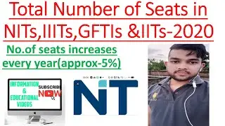 Number of Seats in Nit  IIT  IIIT GFTIs 2020 | jeemain2020  | Josaa 2020 | Wbjee2020 | Comedk2020  |