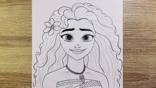 Comment dessiner Vaiana facilement | Tutoriel de dessin Disney au crayon &eacute;tape par &eacute;tape