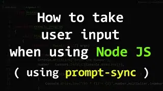 Как получить пользовательский ввод с помощью Prompt Sync в JavaScript Node JS