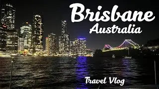 (Brisbane) South Bank, Riverside to Felons micro-brewery night skyline. City Cat and walking tour