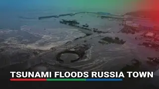 Drone footage shows tsunami waves flooding Russian coastal town following earthquake | ABS-CBN News