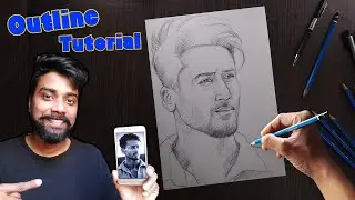 Drawing Tiger Shroff Step by Step | Outline Tutorial