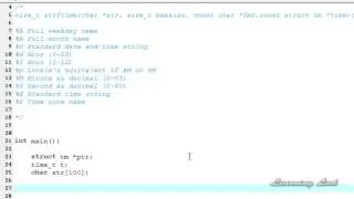 079  79   strftime Function in C Programming Language Video Tutorial