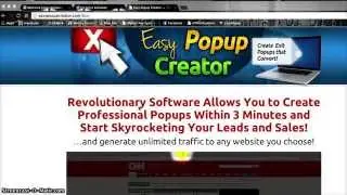 Easy PopUp Creator Review + BONUS - How To Create Exit PopUps