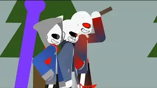 Delta dust sans vs Delta sans and murder time trio vs colourful time duo intro