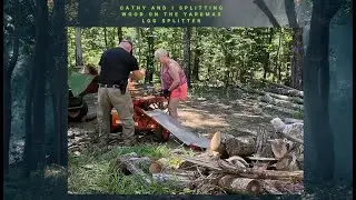 Jack and Cathy Splitting and stacking wood #homestead #logsplitter #logsplitting #sawmill #lifeintn