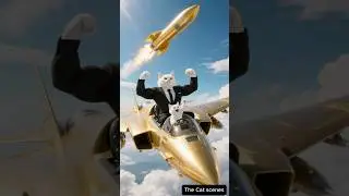 🔥 Dad Cat&rsquo;s Revenge with a Golden Jet! #shorts #viral #cat #ai
