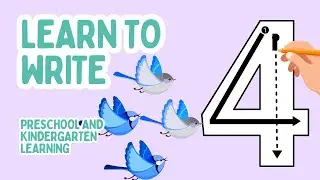 Learn to Write Number 4 | Kids Number Writing Practice