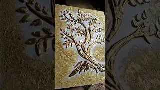 how to make texture paste tree# make texture art # how to make acrylic wall putty texture paste