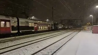 [RER C] D&eacute;part de Z 5600 Transilien/Z 8800 Carmillon de la gare de Savigny-sur-Orge sous la neige