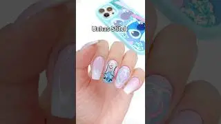 Unhas decoradas Stitch 🩵🩷 #stitch #unhas #nailart #unhasdecoradas #unhaslindas