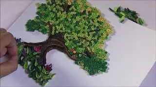 quilled landscape#quilling scenery#quilledlandscape#quilledtree#quillingtree#