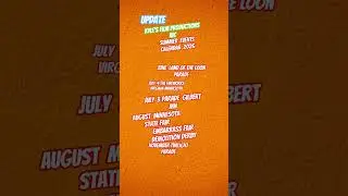 2026 kyles film productions local fiming event calender update 😀