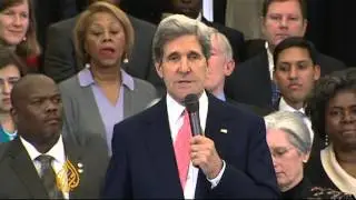 John Kerry starts work as secretary of state