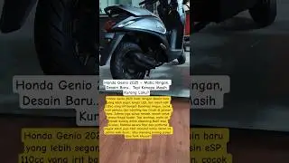 Honda Genio 2025 &ndash; Matic Ringan, Desain Baru&hellip; Tapi Kenapa Masih Kurang Laku?