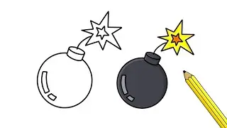 How to draw a bomb | easy drawing tutorial