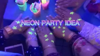 NEON PARTY fun 💡 IDEA🥳#neon #party #best #neon party dress #neon hairstyle#birthday