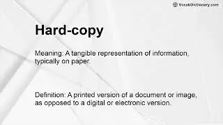 Hard-copy Meaning