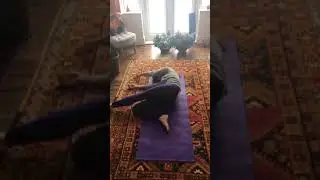 Joanne demonstrating myofascial lengthening through posterior chain