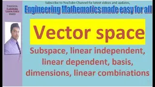 Vector space | subspace | basis | dimension | vector space examples| subspace examples #maths