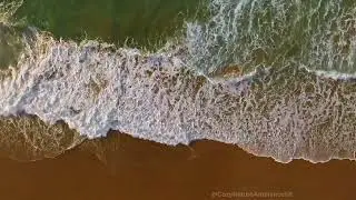 Ocean Wave Aerial view, Ambience for Relax, Stress Relief. Atlantic beach of ocean, Ambience