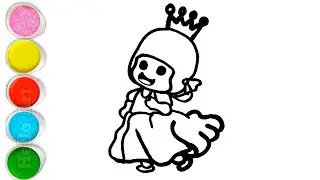 Cute Princess Pocoyo Drawing, Painting and Coloring For Kids and Toddlers_ Step by Step Drawing