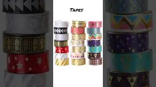 material that can be used in decorating project file ✍️ #projectfile #material #tapes #pens #gliters