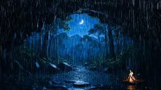 Soothing Forest Rain Sounds at Night 🌧️ Cozy Cabin for Stress Relief Sleep