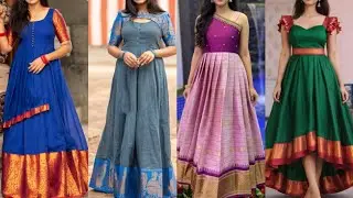 Latest Silk Gown Design Ideas 2026 | Saree Pattern Long Gown Dress Design | Long Gown Designs 