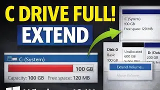 C Drive Full Fix | C Drive Extend Kaise Kare | 100% Solution | Windows 10/11 | Hindi