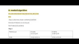 Machine Learning | Clustering | Partition Method | K-Medoid Algorithm|