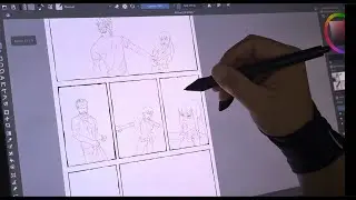 Drawing A Comic Page - Part 1: Lineart Of Characters (Timelapse)