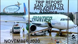 ОТЧЕТ О ПОЕЗДКЕ &ndash; ИЗ САН-ХУАНА В ФИЛАДЕЛЬФИЮ &ndash; FRONTIER A320neo &ndash; ВЗЛЕТ В ШТОРМ &ndash; ПОСАДКА В СОЛНЦ...
